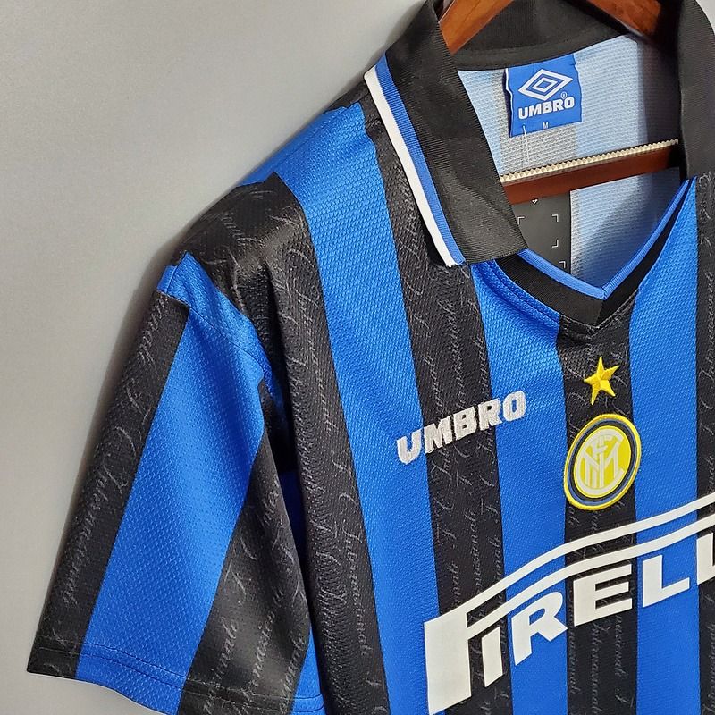 Inter Milan 1997-1998 Retro Home Short Sleeve Jersey #27 Branca UCL Patch Personalized Rare