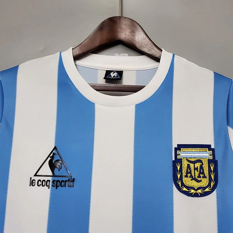 Argentina 1986 World Cup Home Retro Short Sleeve Jersey #10 Maradona Personalized S-2XL