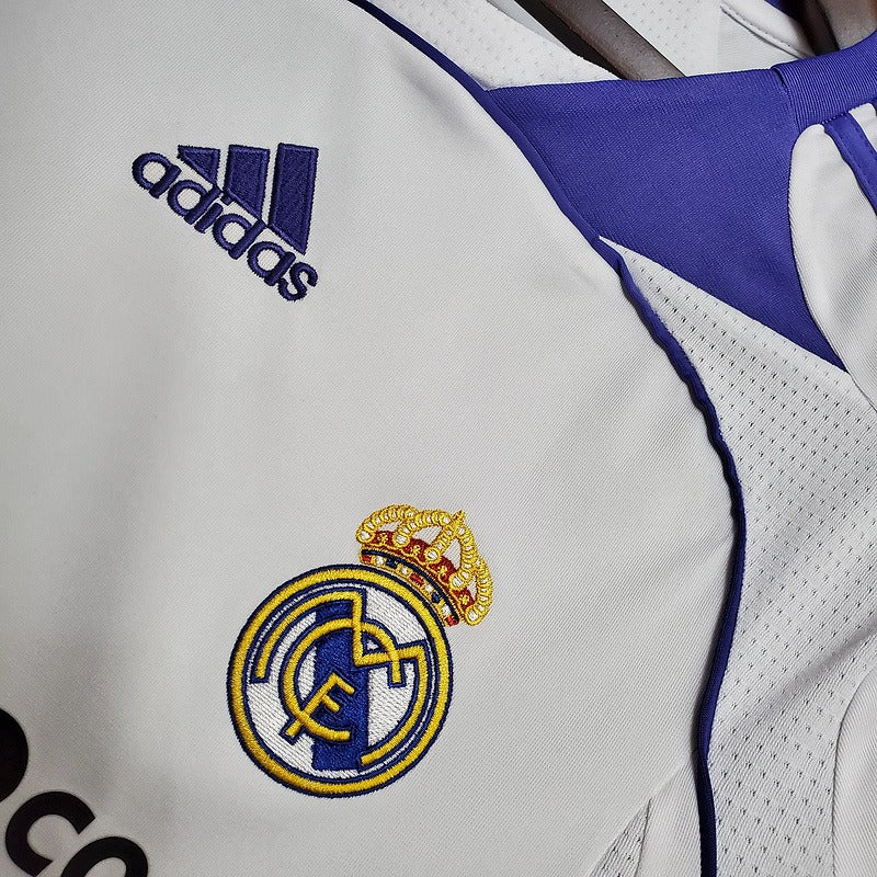 2007/08 Real Madrid Retro Home White Jersey La Liga Patch Personalized