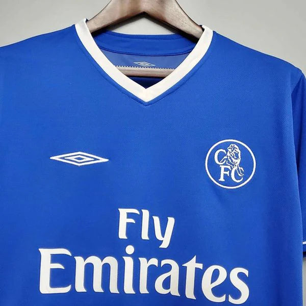Chelsea FC 2003-2005 Retro Home Short Sleeve Jersey #4 Makelele Personalized PL Patch