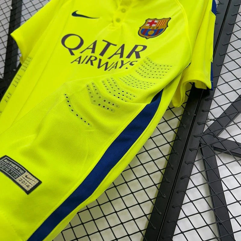 FC Barcelona 2014-15 Retro Yellow Away Jersey | #10 Lionel Messi | La Liga & UCL