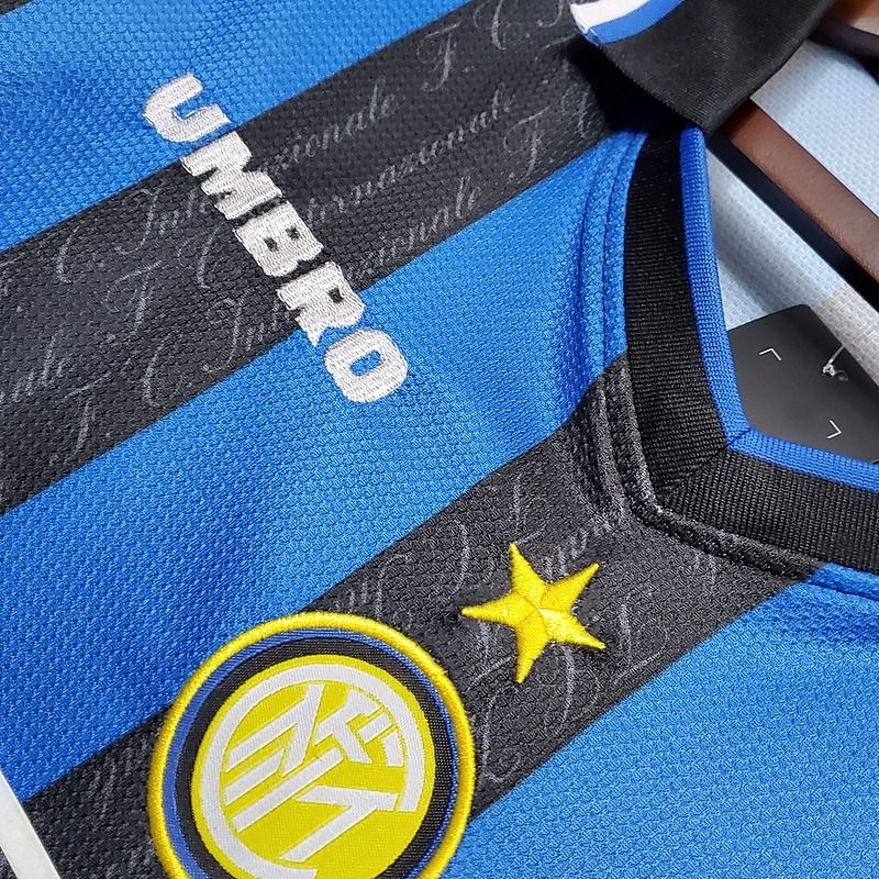 Inter Milan 1997-1998 Retro Home Short Sleeve Jersey #27 Branca UCL Patch Personalized Rare