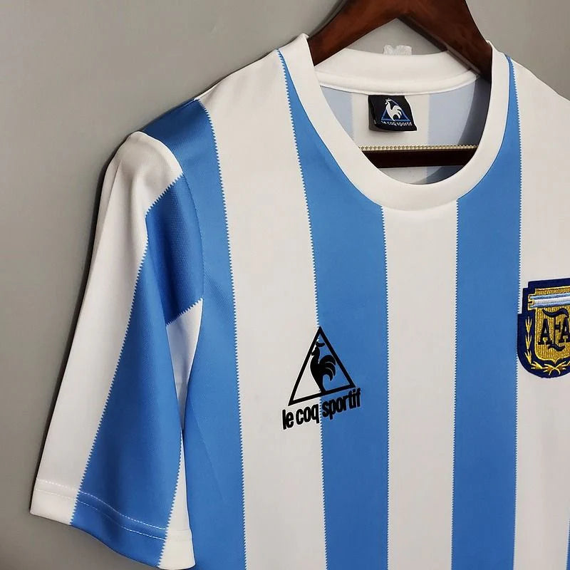 Argentina 1986 World Cup Home Retro Short Sleeve Jersey #10 Maradona Personalized S-2XL