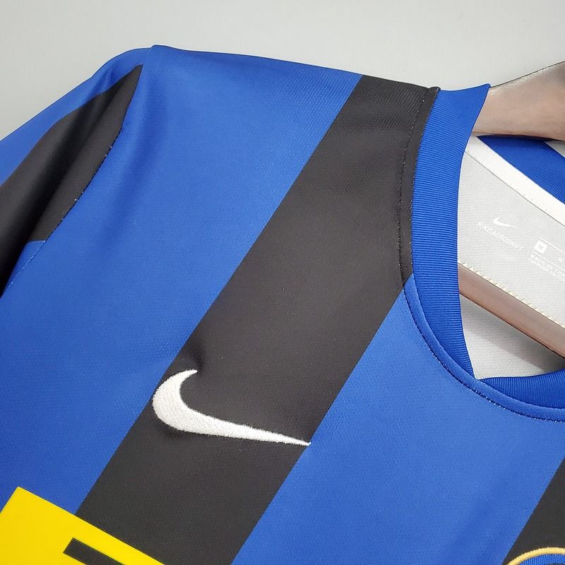 Inter Milan 2008-2009 Retro Home Short Sleeve Jersey #10 Adriano Serie A UCL Patch Personalized Rare