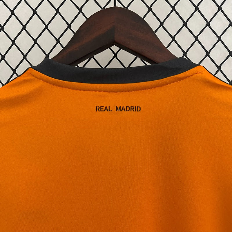 2013/14 Real Madrid Retro Away Orange Jersey UCL Patch Personalized