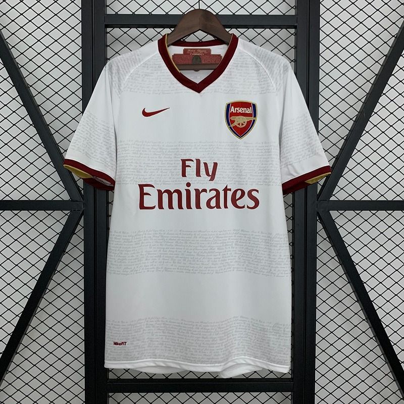 Arsenal FC 2007-2008 Retro Away Jersey | Cesc Fàbregas #4 Men's Soccer Shirt - Short Sleeve White Edition with Optional Premier League Patches