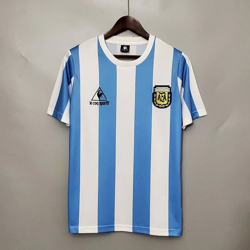 Argentina 1986 World Cup Home Retro Short Sleeve Jersey #10 Maradona Personalized S-2XL
