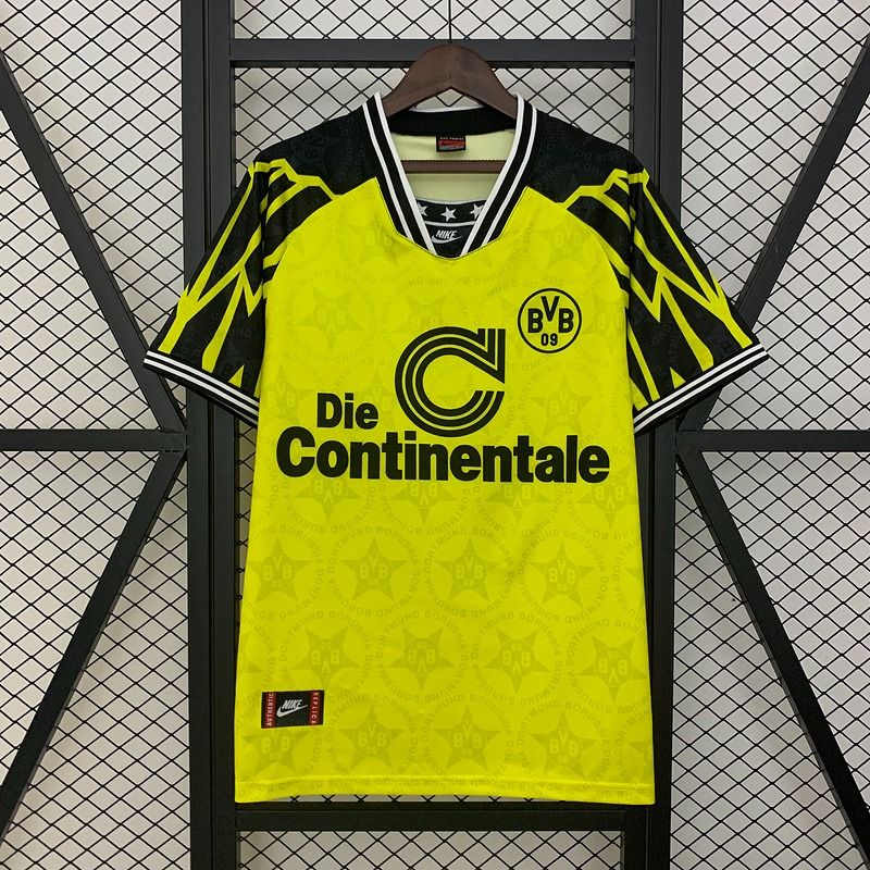 Borussia Dortmund 1994-1995 Retro Yellow Home Short Sleeve Jersey Personalized Rare Collector