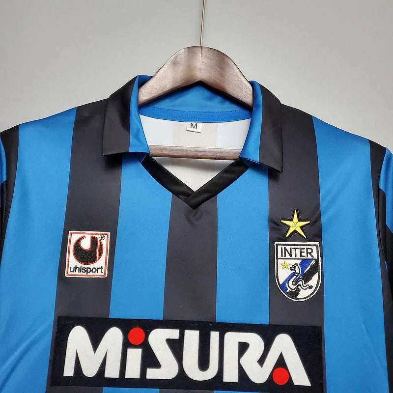 Inter Milan 1988-1990 Retro Home Short Sleeve Jersey #3 Massimo Tarantino Personalized Rare Collector