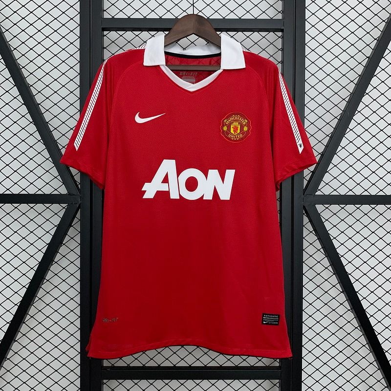 Manchester United 2010-2011 Retro Home Short Sleeve Jersey #10 Rooney Personalized UCL Rare