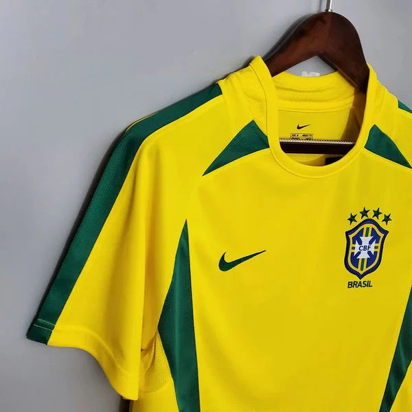 Brazil 2002 World Cup Retro Home Short Sleeve Jersey WC Patch Personalized Rare Collector