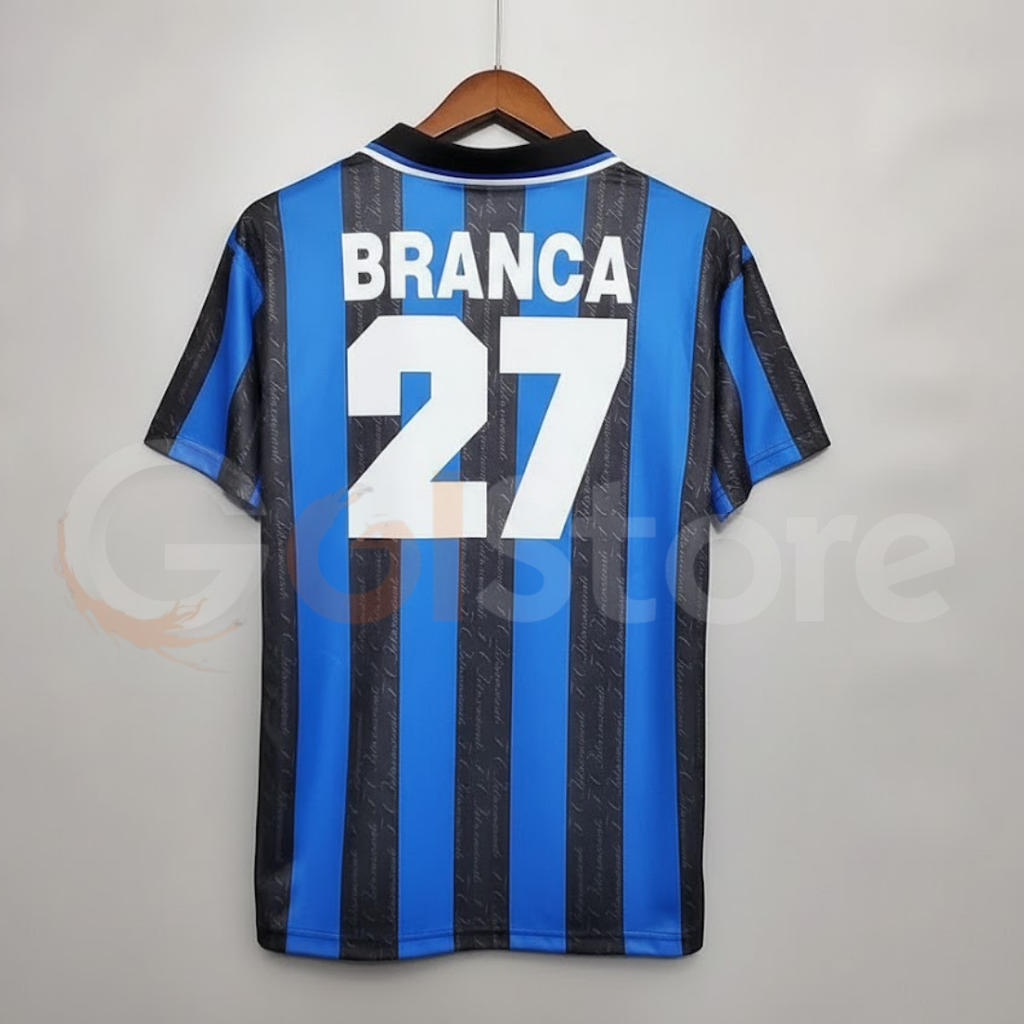 Inter Milan 1997-1998 Retro Home Short Sleeve Jersey #27 Branca UCL Patch Personalized Rare