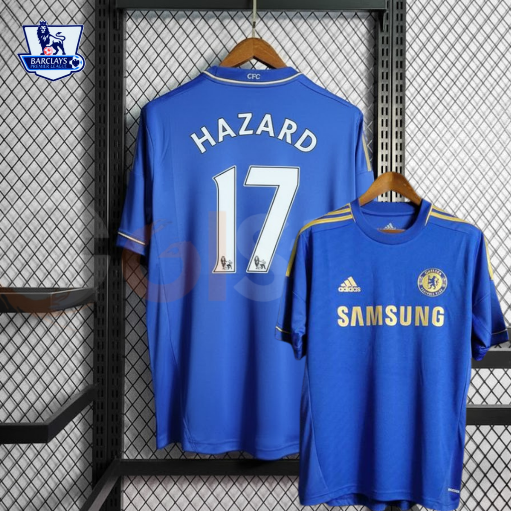 Chelsea FC 2012-2013 Retro Away Short Sleeve Jersey #17 Hazard Premier League Patch Personalized Rare