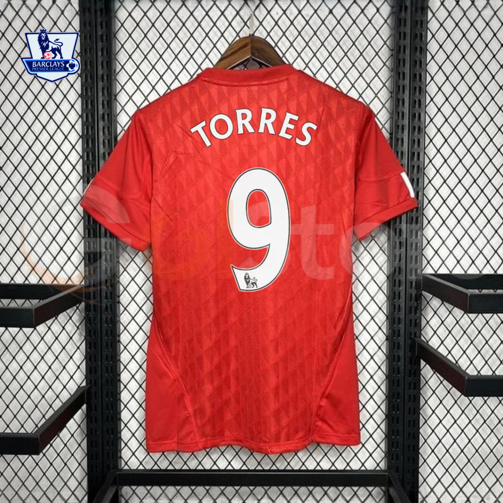 2010-2011 Liverpool Retro Red Home Short Sleeve Jersey #9 Torres Personalized PL Patch