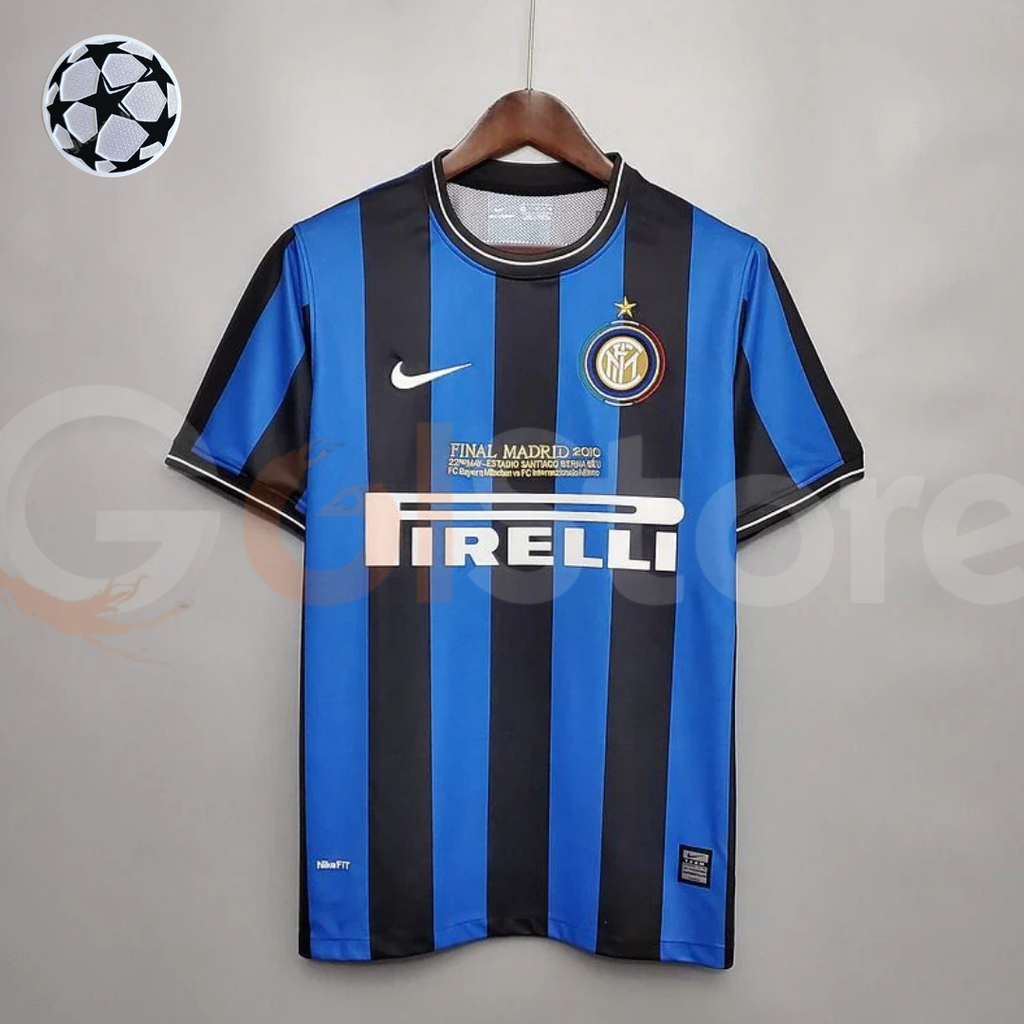 Inter Milan 2009-2010 Retro UCL Final Home Short Sleeve Jersey Personalized Rare Treble