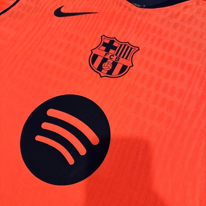FC Barcelona 2025-26 Third Orange Professional Jersey | Custom Name & Number | La Liga & UCL
