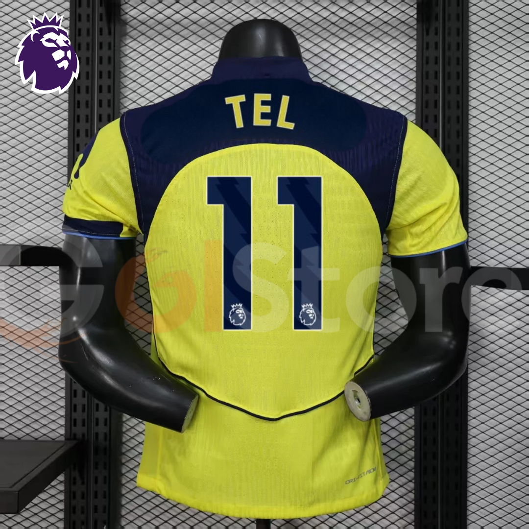 Tottenham Hotspur 2025-2026 Third Jersey Player Version #11 Mathys Tel Short Sleeve Premier League Patch Personalized