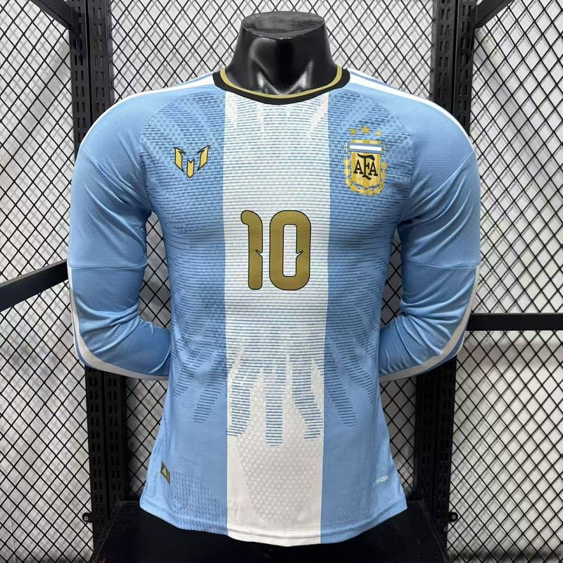 Argentina 2026 Home Long Sleeve Player Version Jersey #10 Messi Special Edition Personalized S-3XL