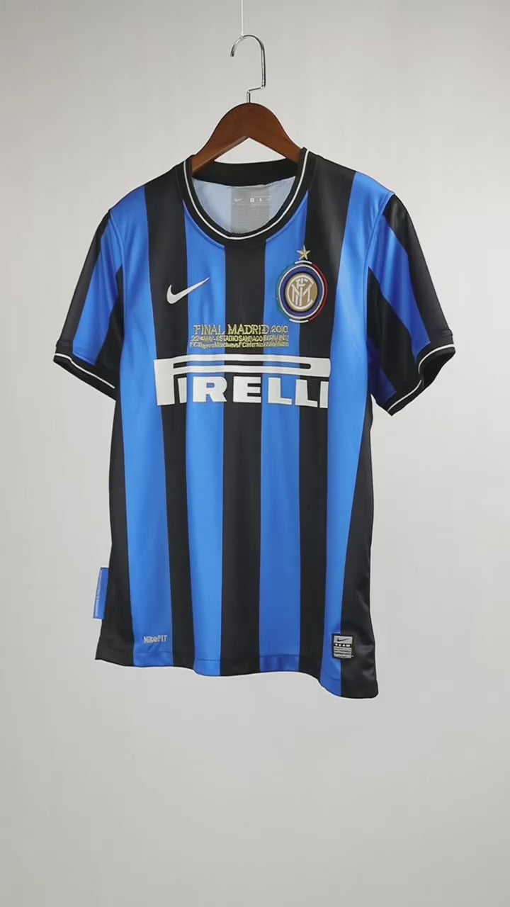 Inter Milan 2009-2010 Retro UCL Final Home Short Sleeve Jersey Personalized Rare Treble