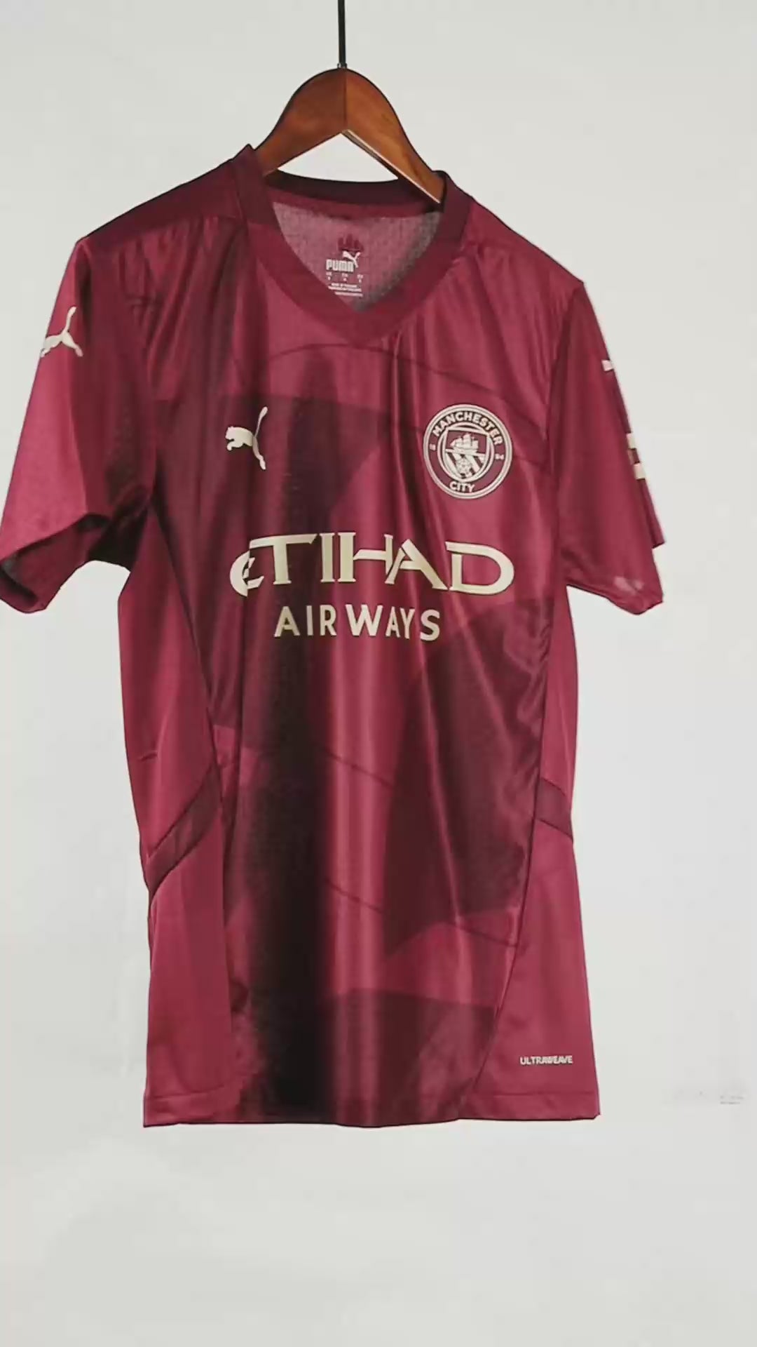 Manchester City 2024-2025 Away Short Sleeve Player Version Jersey #9 Haaland UCL Patch Personalized S-2XL