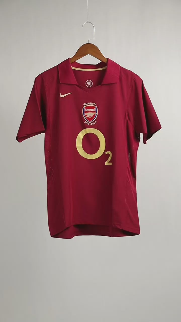 Arsenal FC 2005-2006 Retro Home Jersey | Custom Name & Number Men's Soccer Shirt - Short Sleeve "Highbury Farewell" Edition with Optional UCL or Premier League Patches