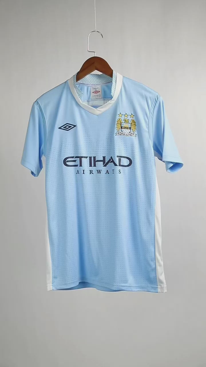 Manchester City 2011-2012 Retro Home Short Sleeve Jersey Personalized PL Patch Rare Collector