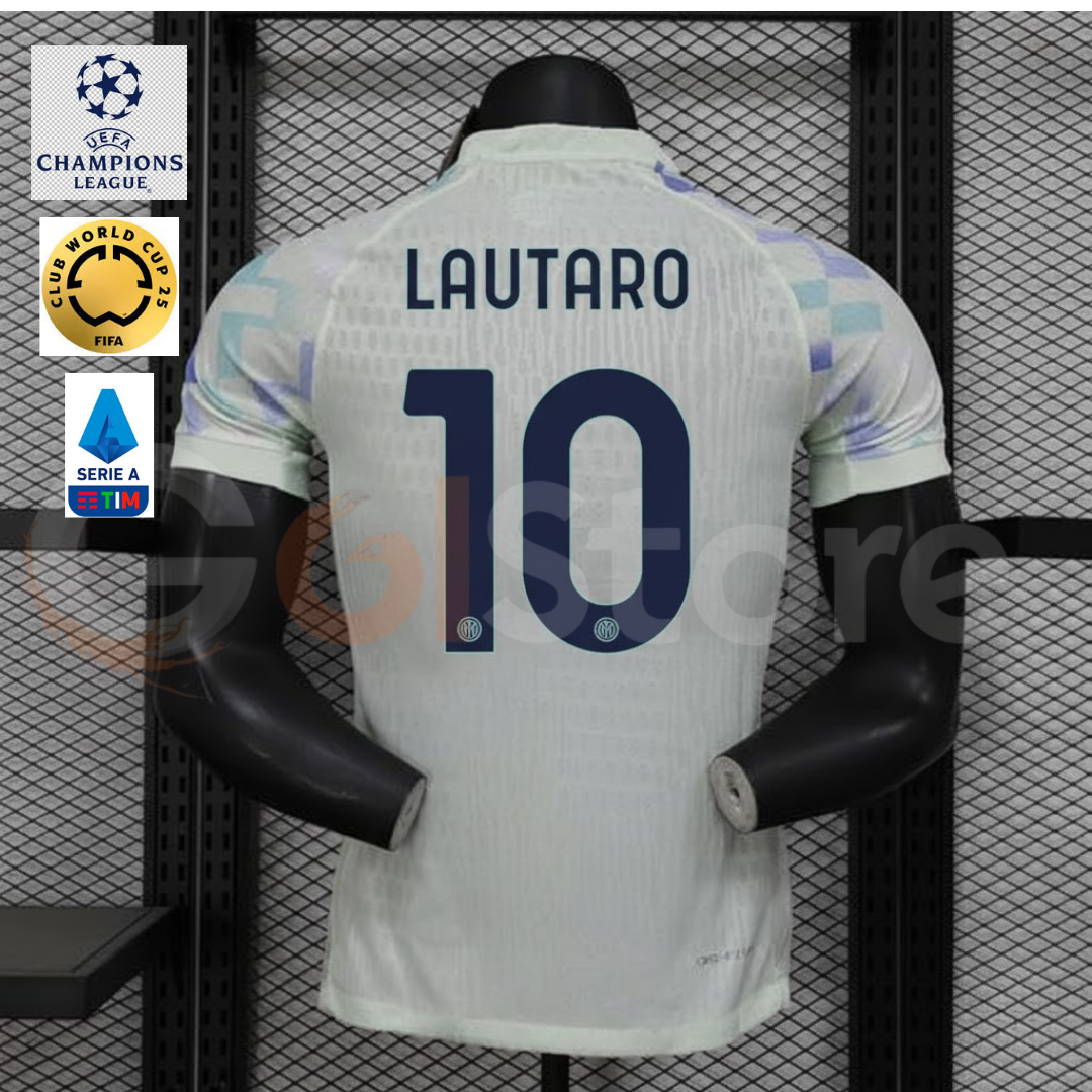 Inter Milan 2025-2026 Away Short Sleeve Jersey #10 Lautaro UCL Serie A FIFA CWC Patch Personalized S-3XL