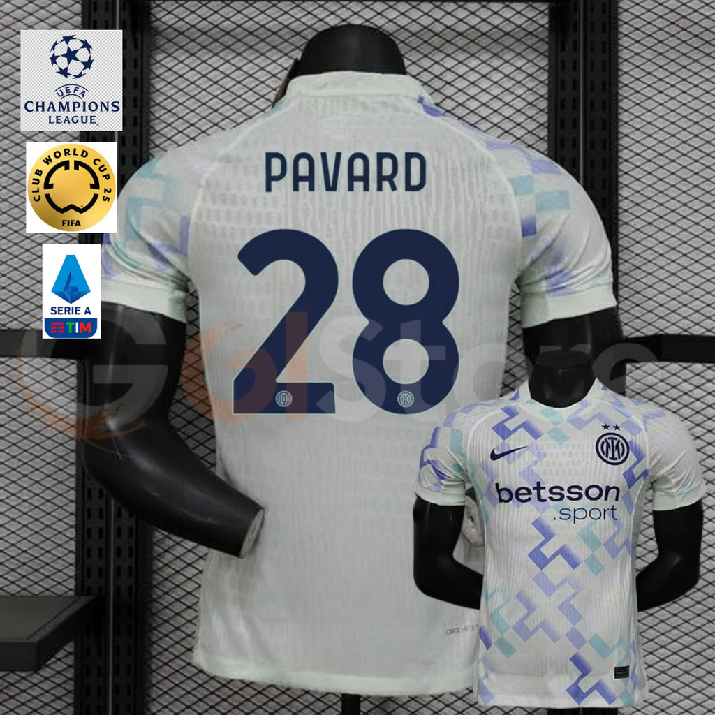 Inter Milan 2025-2026 Away Short Sleeve Jersey #28 Pavard UCL Serie A FIFA CWC Patch Personalized S-3XL