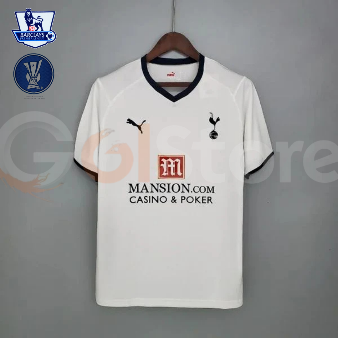 Tottenham Hotspur 2008-2009 Retro Home Jersey #3 Bale Personalized UEFA Cup Patch Rare Collector