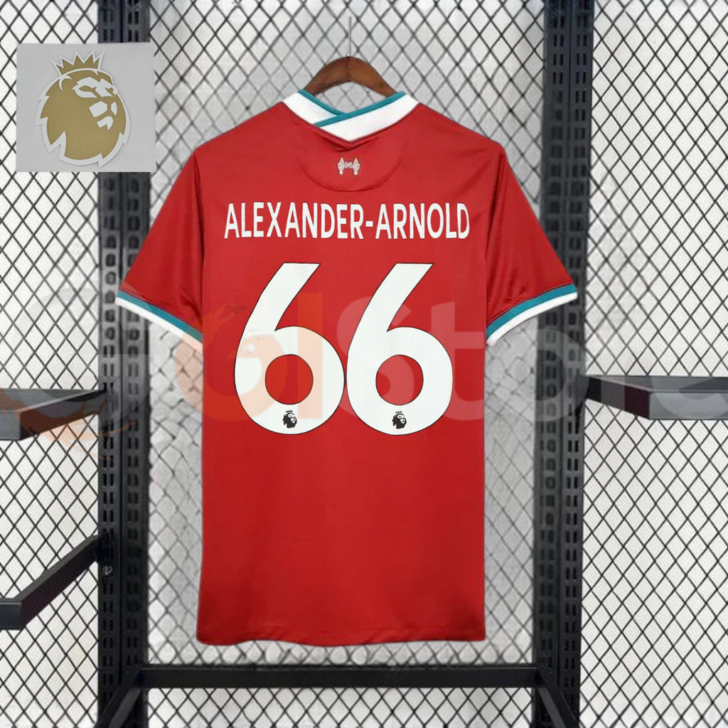 2020-2021 Liverpool Retro Red Home Short Sleeve Jersey #66 Alexander-Arnold Personalized PL Patch