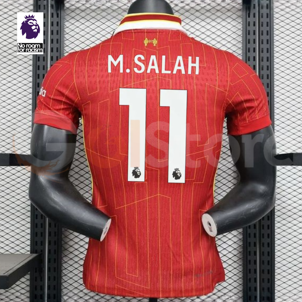 2024-2025 Liverpool Player Version Home Short Sleeve Jersey #11 Salah Personalized PL Patch