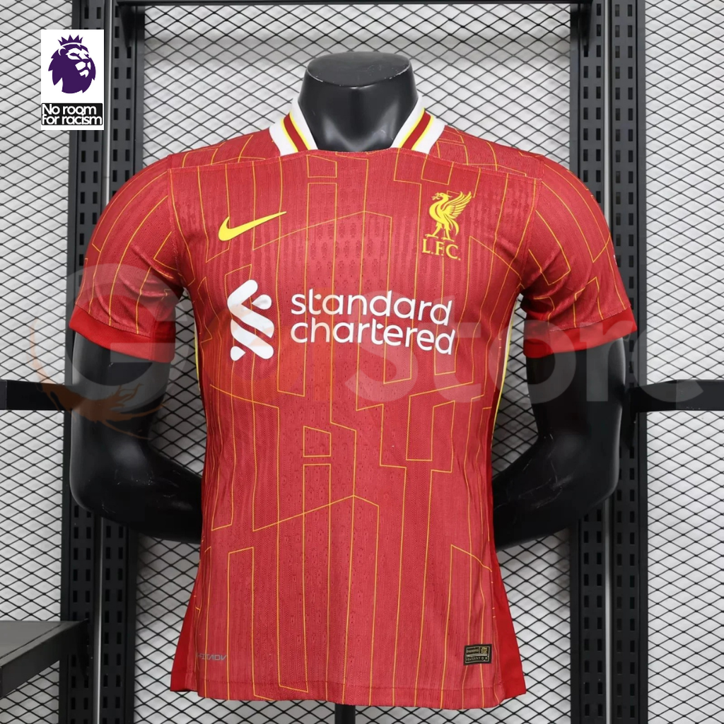 2024-2025 Liverpool Player Version Home Short Sleeve Jersey #11 Salah Personalized PL Patch
