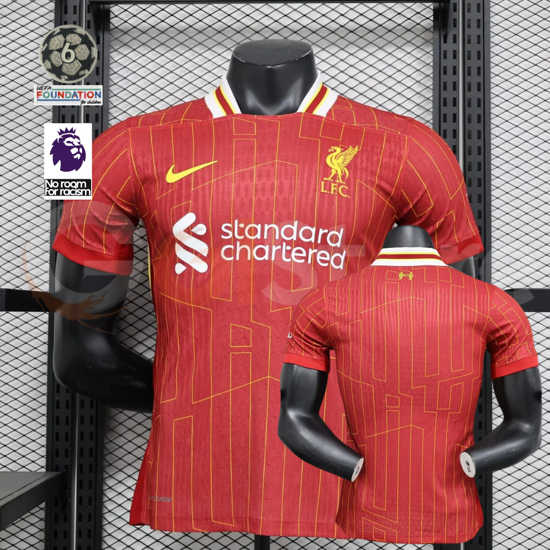 2024-2025 Liverpool Player Version Home Short Sleeve Jersey Personalized PL UCL Patch