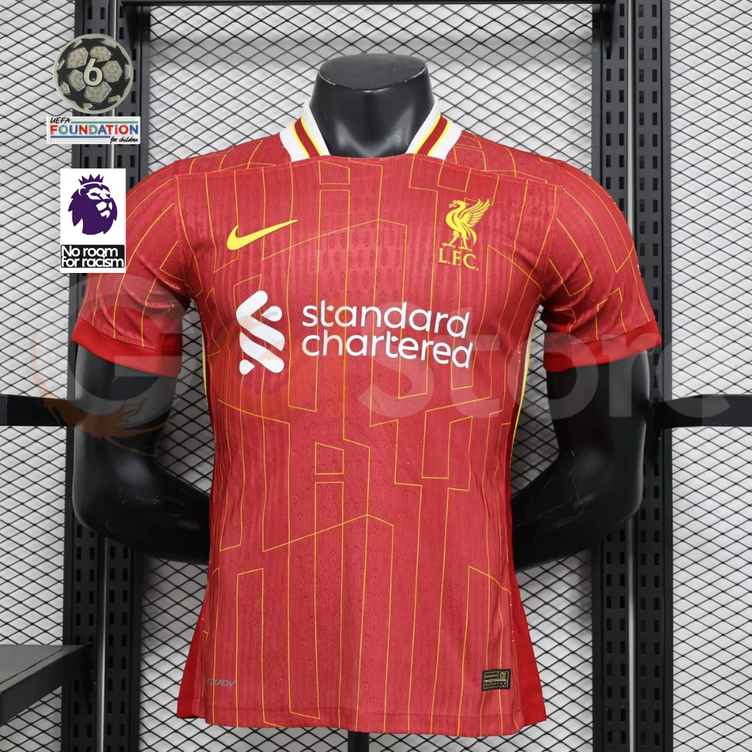 2024-2025 Liverpool Player Version Home Short Sleeve Jersey Personalized PL UCL Patch