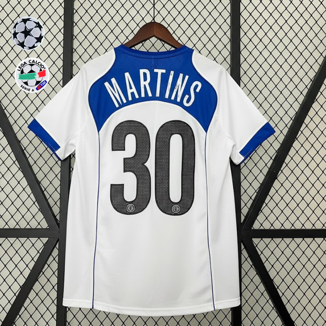 Inter Milan 2004-2005 Retro Away Short Sleeve Jersey #30 Martins Personalized Serie A UCL Patch