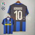 Inter Milan 2008-2009 Retro Home Short Sleeve Jersey #10 Adriano Serie A UCL Patch Personalized Rare