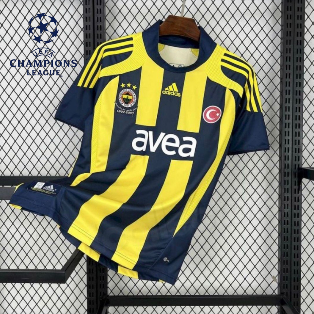 Fenerbahçe 2007-2008 Retro Home Short Sleeve Jersey Personalized UCL Patch Rare