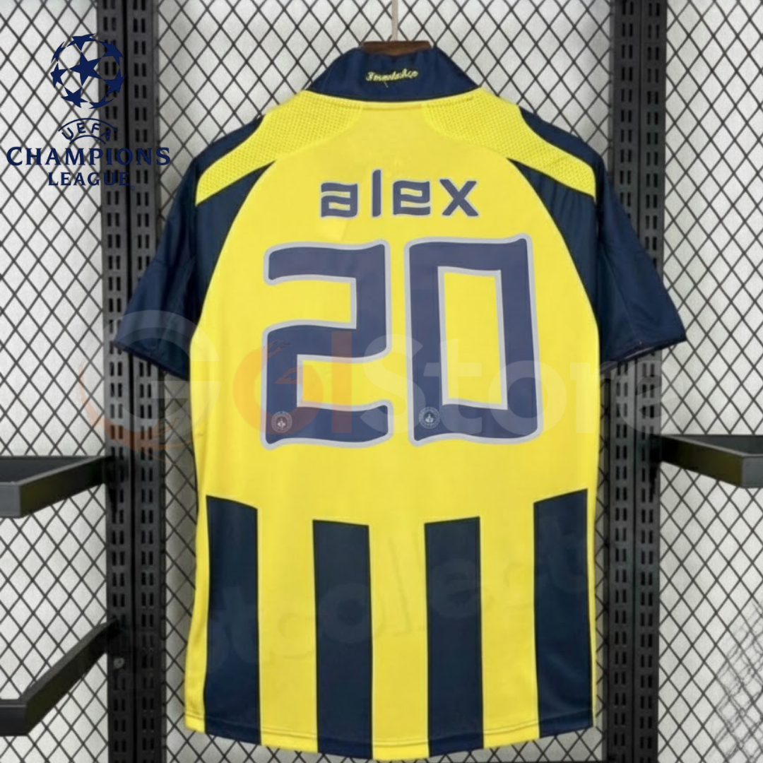 Fenerbahçe 2007-2008 Retro Home Short Sleeve Jersey #20 Alex Personalized UCL Patch Rare