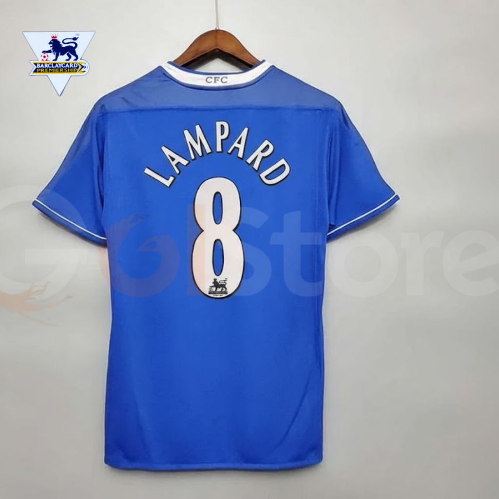 Chelsea FC 2003-2005 Retro Home Short Sleeve Jersey #8 Lampard Personalized PL Patch
