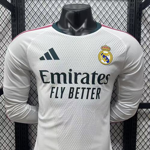 2026/27 Real Madrid Player Version Home Long Sleeve White Jersey UCL Personalized