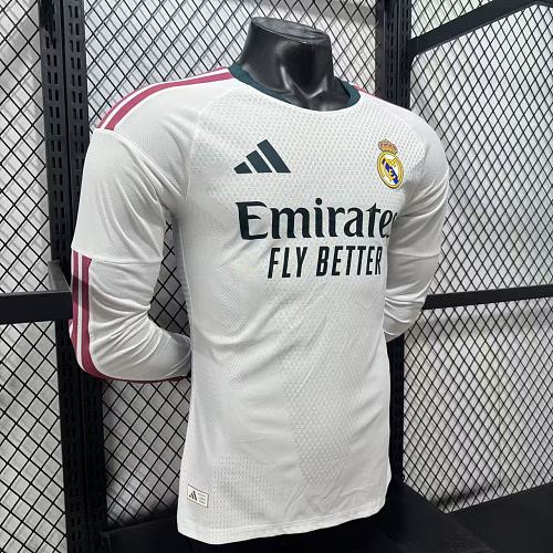 2026/27 Real Madrid Player Version Home Long Sleeve White Jersey UCL Personalized