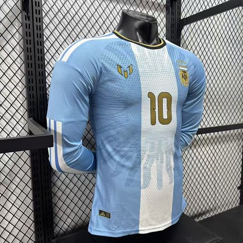 Argentina 2026 Home Long Sleeve Player Version Jersey #10 Messi Special Edition Personalized S-3XL