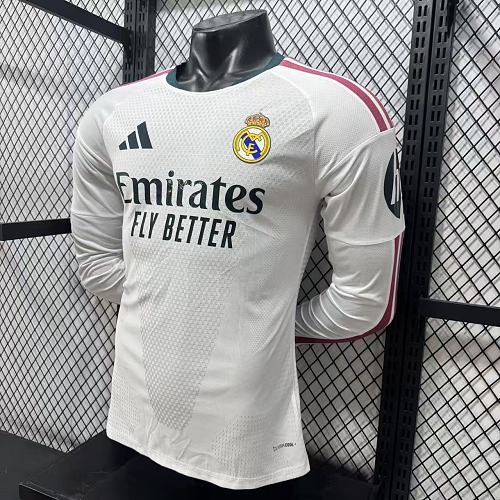 2026/27 Real Madrid Player Version Home Long Sleeve White Jersey UCL Personalized