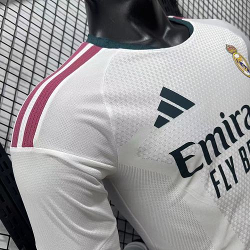 2026/27 Real Madrid Player Version Home Long Sleeve White Jersey #10 Mbappe Personalized