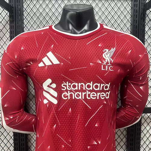 2026-2027 Liverpool Player Version Home Long Sleeve Jersey Personalized PL UCL Patch