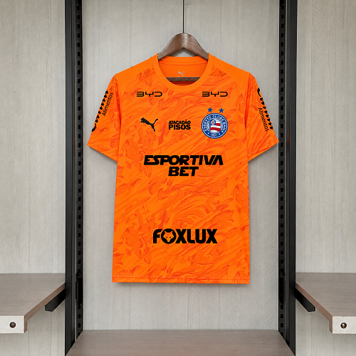 Bahia 2026-27 Goalkeeper Orange Jersey – All Sponsors