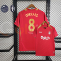2005-2006 Liverpool Retro Red Home Short Sleeve Jersey #8 Gerrard Personalized UCL Patch