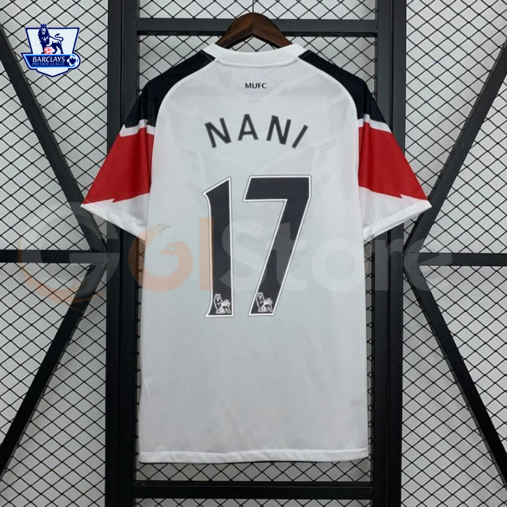 Manchester United 2010-2011 Retro Away Jersey #17 Nani Personalized PL Patch Rare