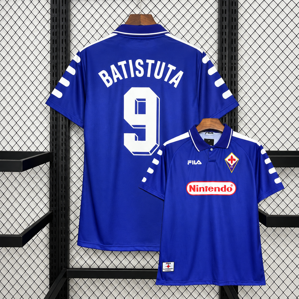 Retro Fiorentina 1998-99 Home Jersey Short Sleeve #9 Batistuta
