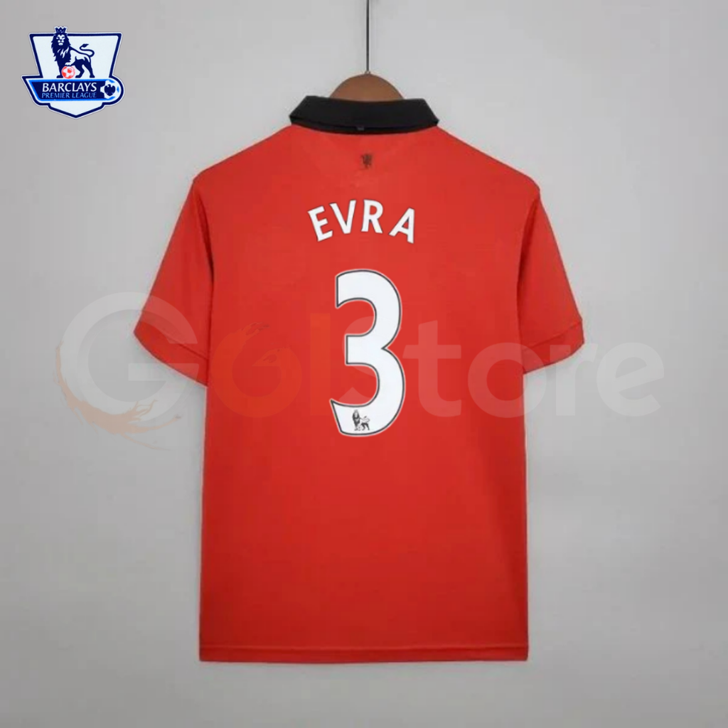 Manchester United 2013-2014 Retro Home Short Sleeve Jersey #3 Evra Personalized PL Rare